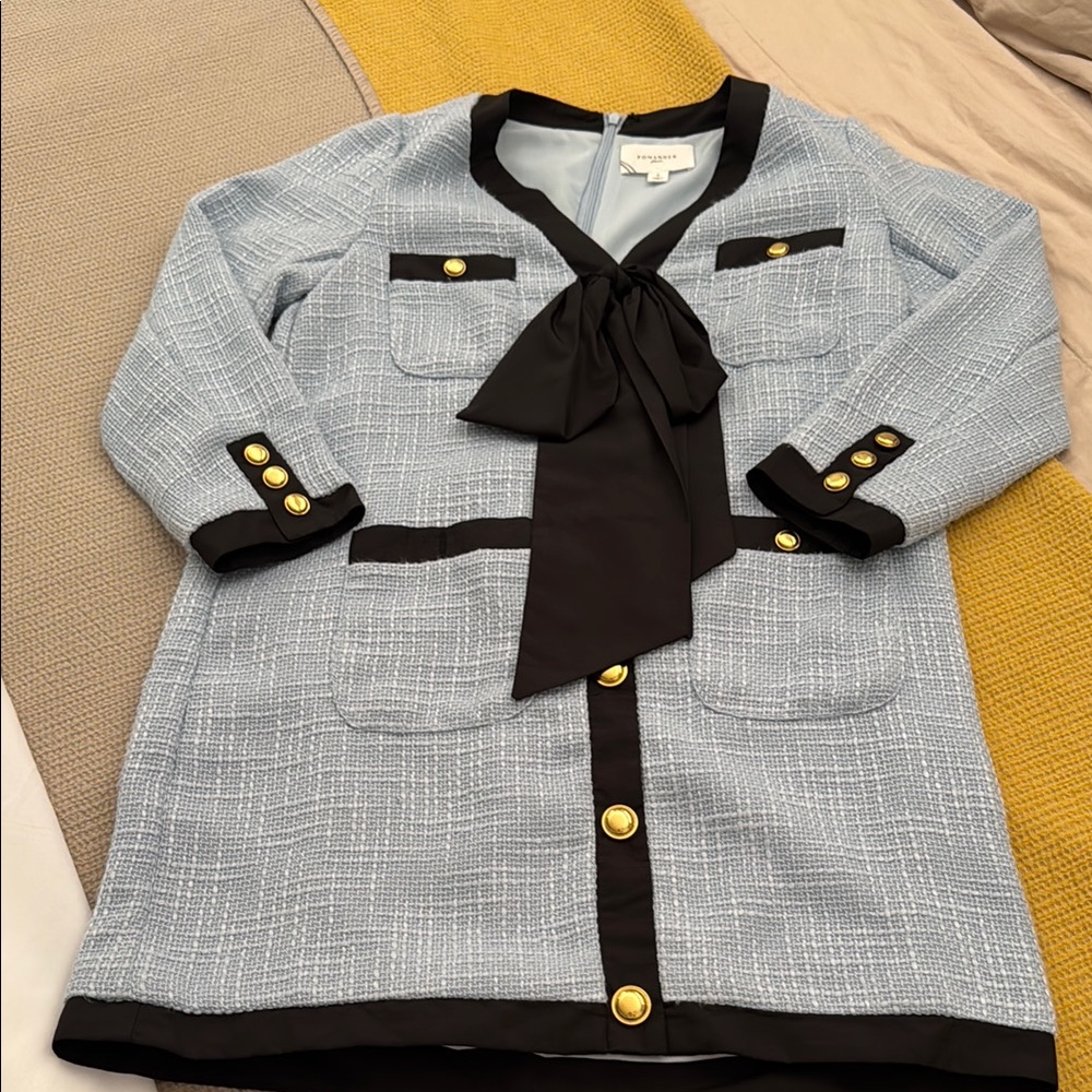 Pomander Place Blue and Black Mini Dress from Tuckernuck